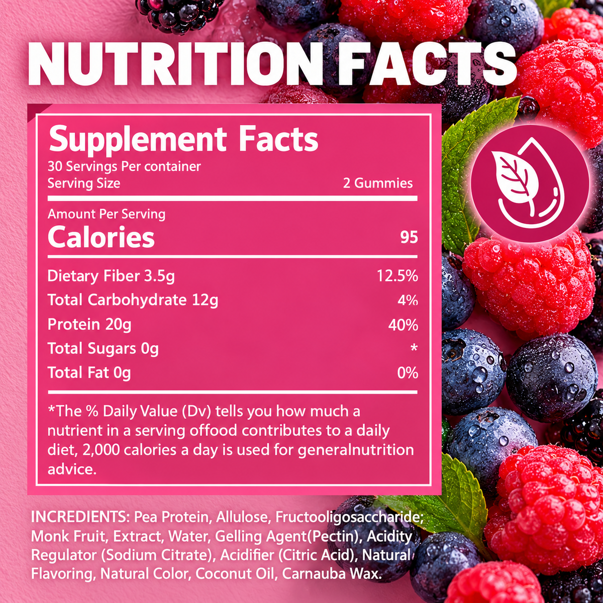 Protein Gummies – Mixed Berry Flavor
