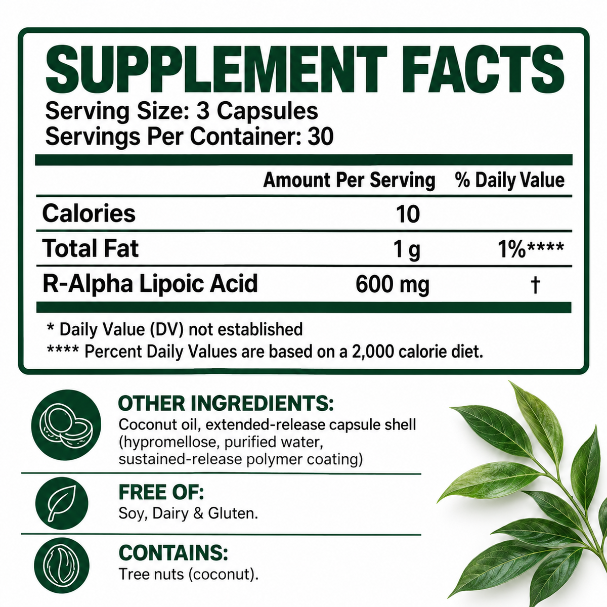R-ALA 600mg - Advanced Nerve Support for Burning, Tingling & Numbness